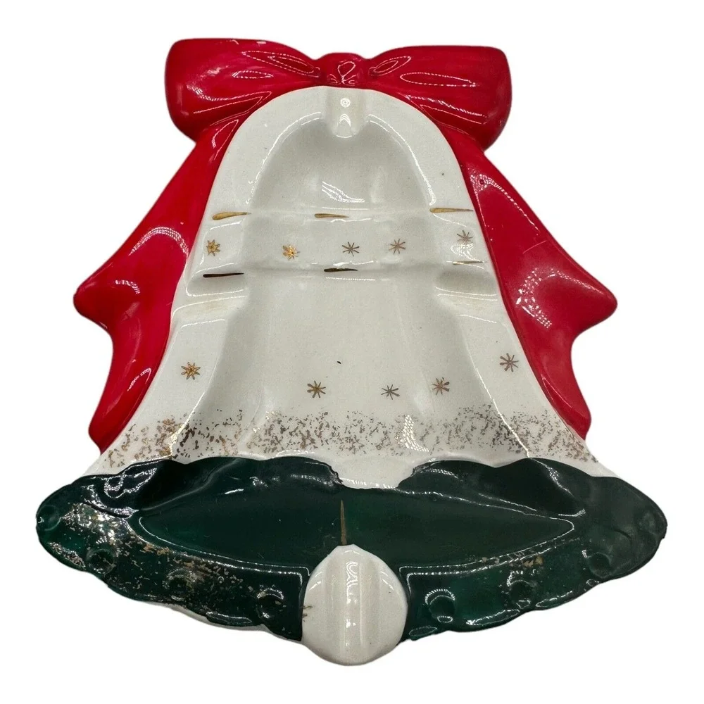 VTG 1950's‎ Christmas Bell Ashtray Trinket Dish Japan 5.5